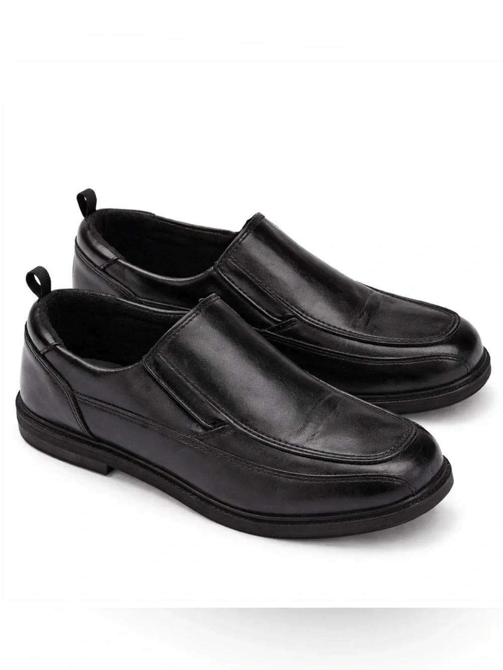 Wonder Nation Youth Size 5 Black Slip-On Dress Shoes Loafers School Uniform